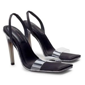 Good American Stiletto Heel Crystal Crush Black